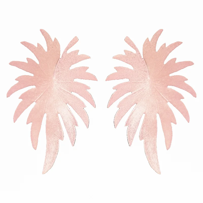 Double Hoop Earrings-Blush Palm Earrings