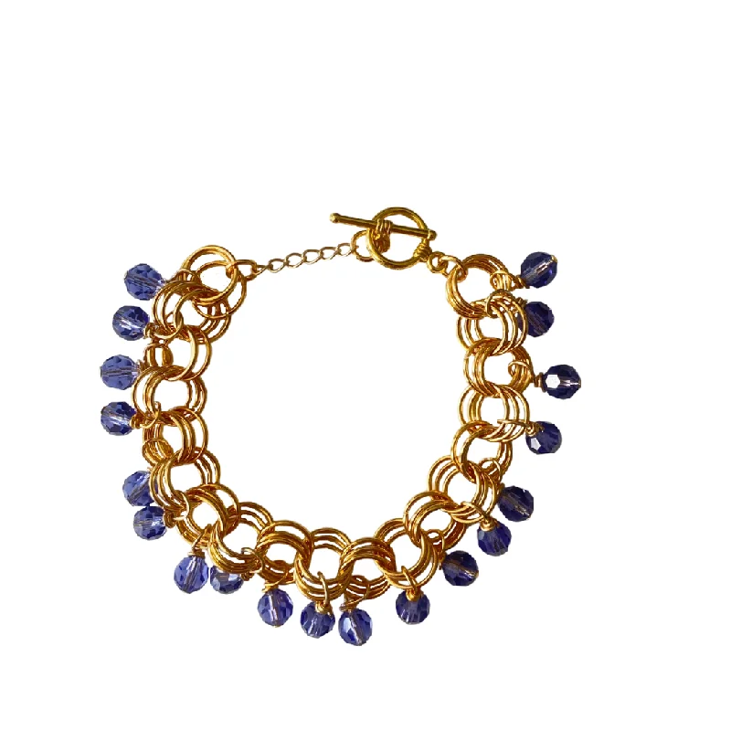 Pearl and Gemstone Bracelet-The Donna Bracelet in Tanzanite