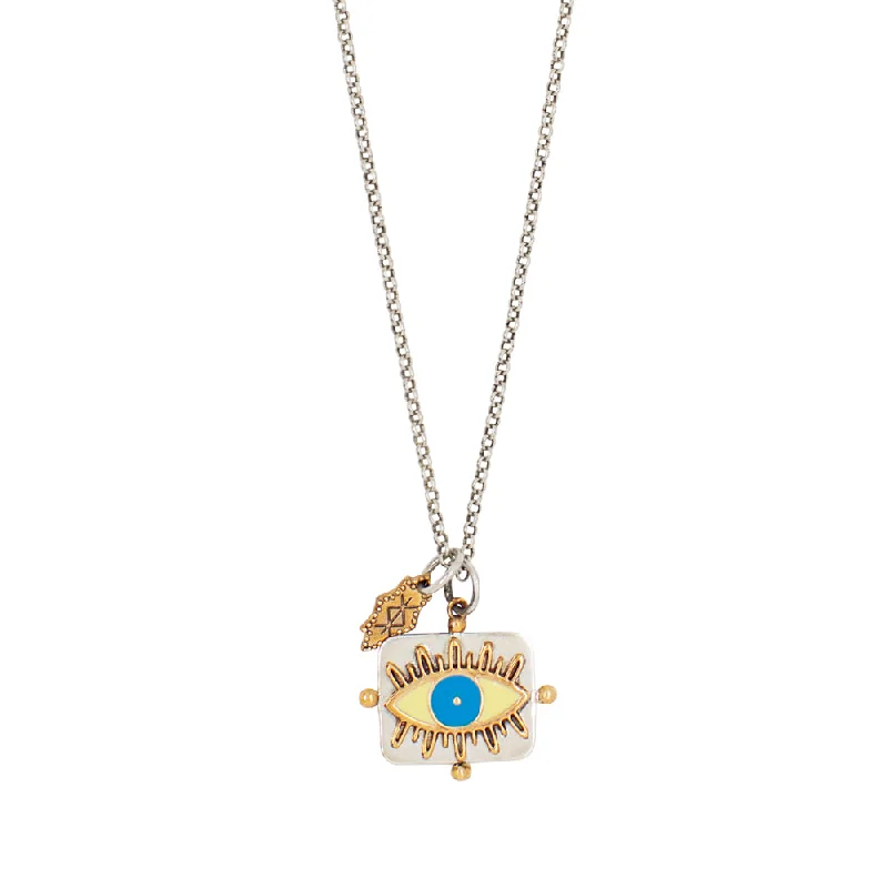 Colorful Gold Necklace-Protection Charm Necklace - Evil Eye