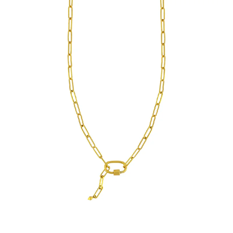 Gold Infinity Necklace-Carabiner Paperclip Chain Necklace in Gold  | Available to ship February 18, 2025