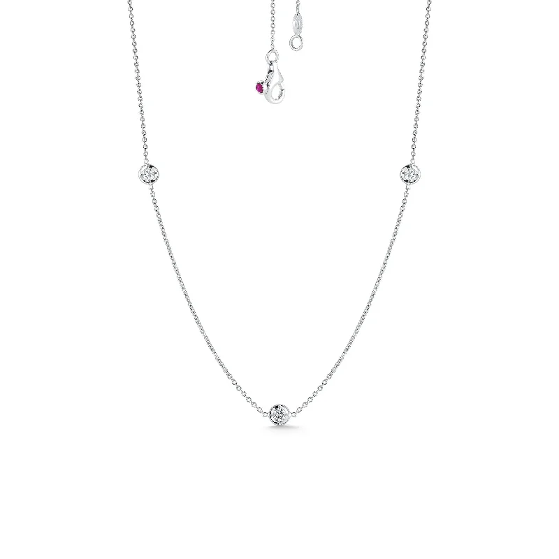 Silver Infinity Necklace-Diamonds By The Inch Necklace in White Gold