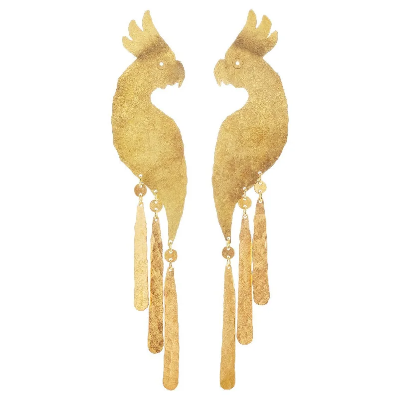 Stud Earrings for Women-Gold Cockatoo Earrings