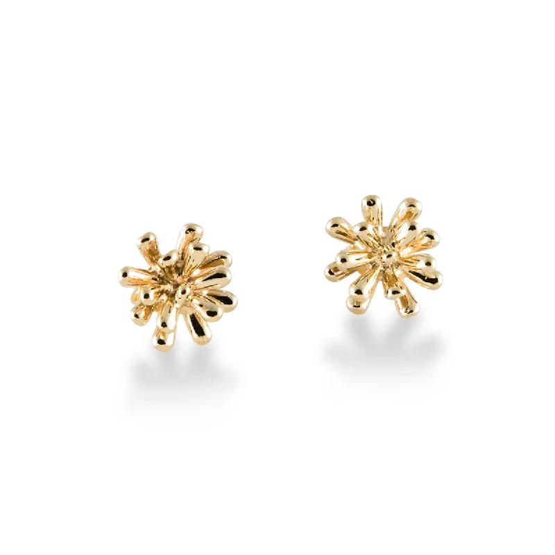 Round Hoop Earrings-Mini Fireworks Earrings in 14K Gold