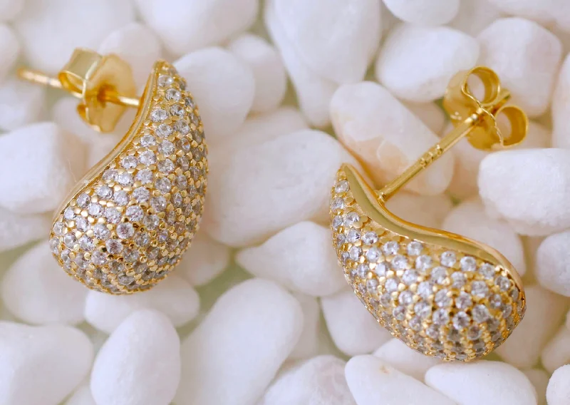 Layered Earrings for Women-"PAVE TEAR DROP" Earrings