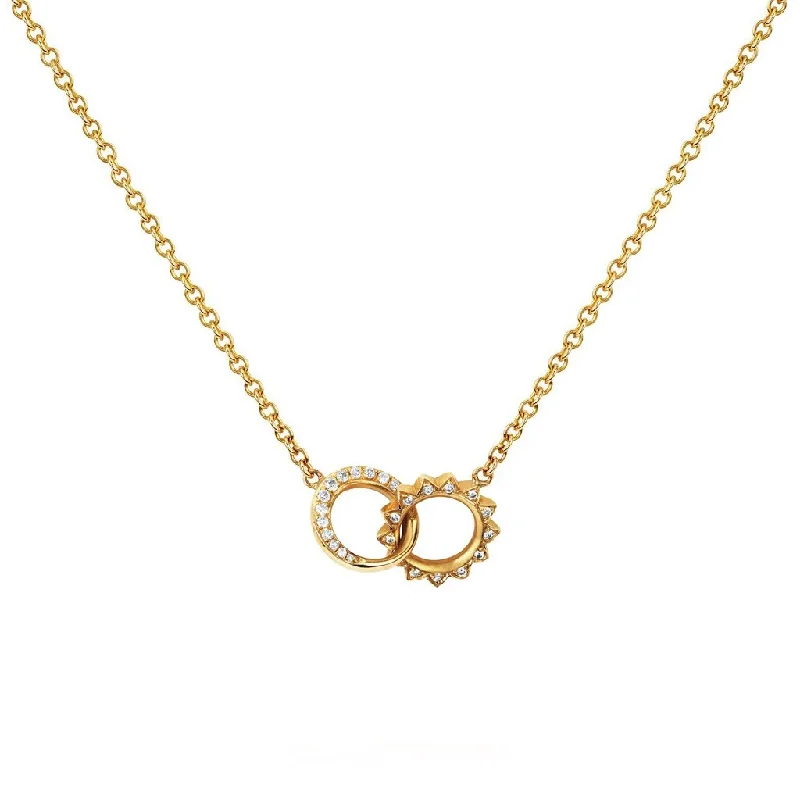 Cute Heart Necklace-Baby Pavé Diamond Interlocking Unity Necklace | Ready to Ship