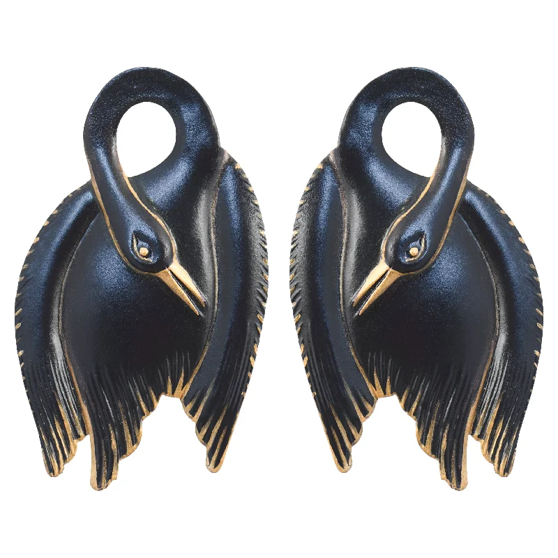 Retro Hoop Earrings-Black Swan Earrings