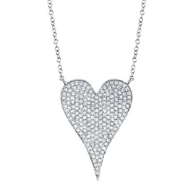 Custom Wedding Necklace-0.43CT DIAMOND HEART NECKLACE