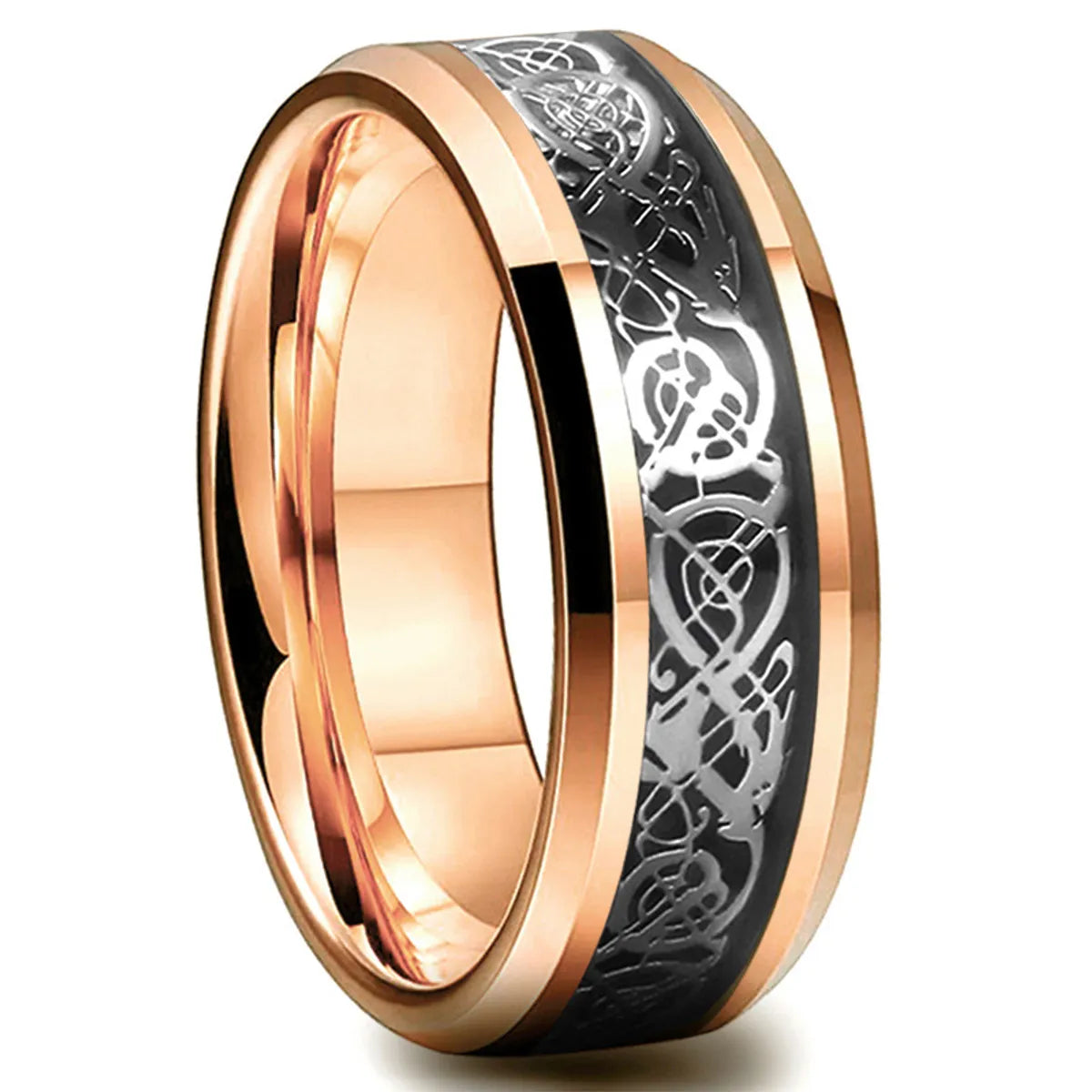 Rose Gold Black Background Silver-Strip