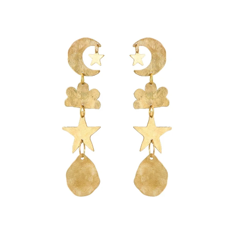 Pretty Gold Earrings-Sky Earrings