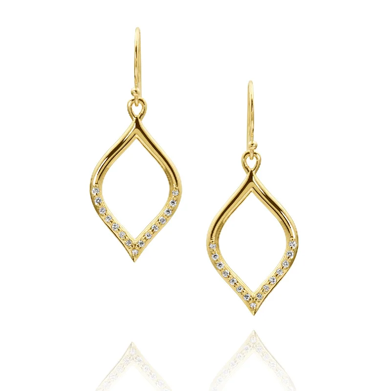 Fashion Hoop Earrings-14K Drops with Diamonds