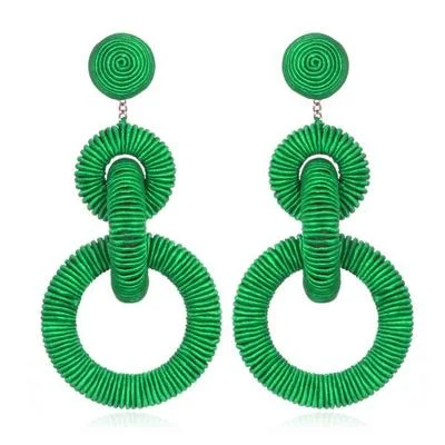 Bridal Hoop Earrings-Silk Hoop Kelly Green