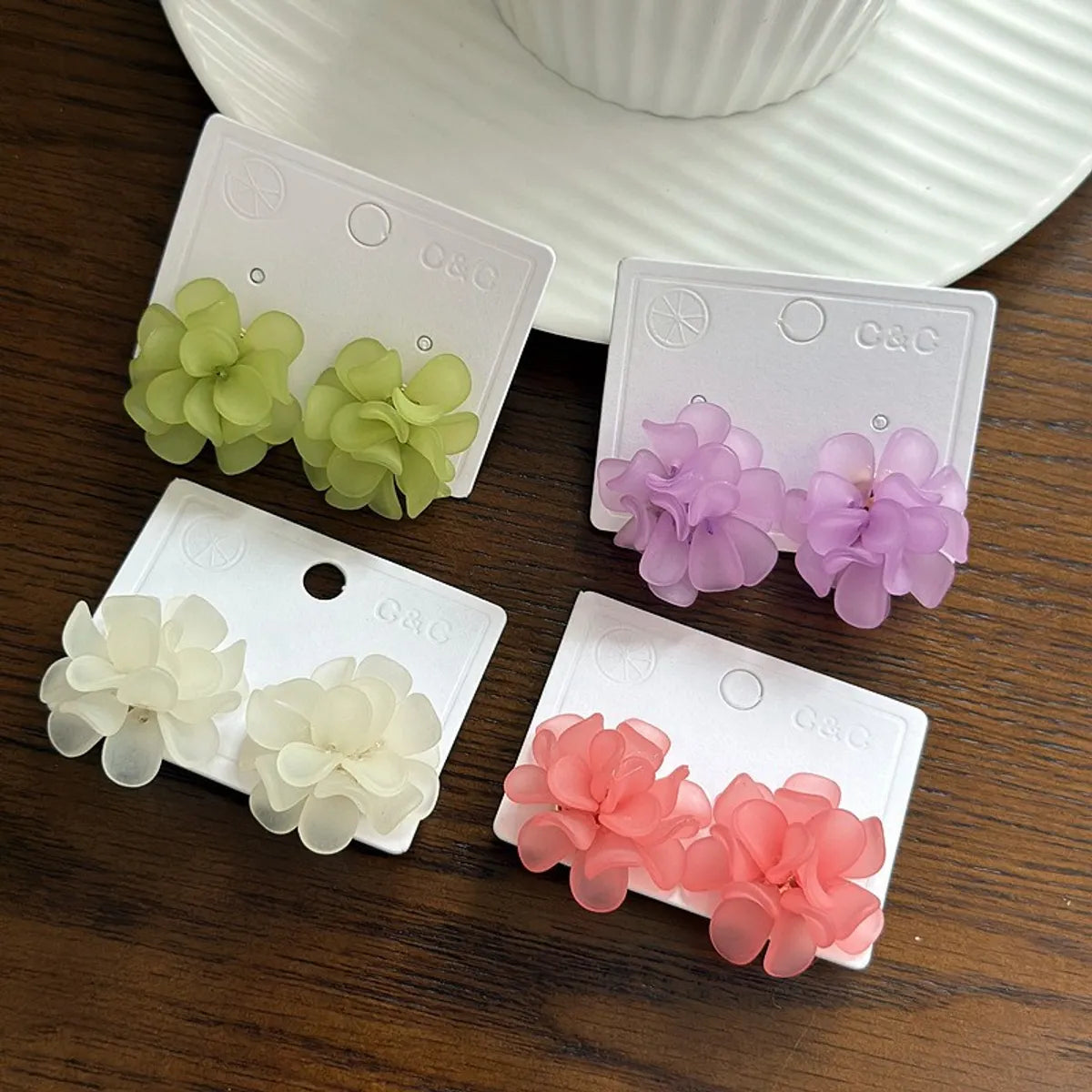 1 Pair Sweet Pastoral Korean Style Flower Alloy Ear Studs