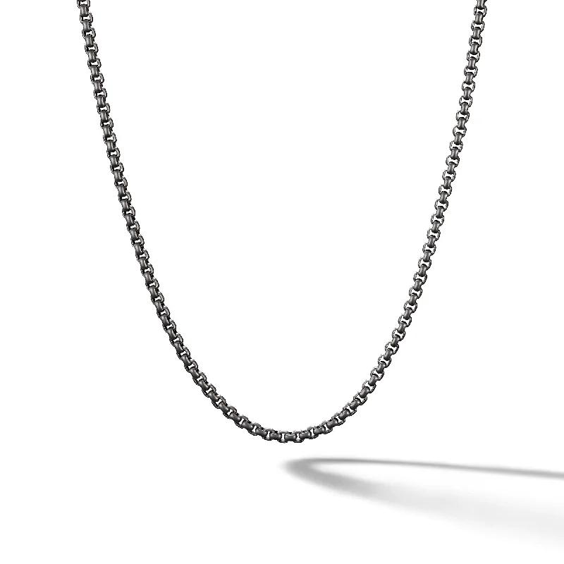 Bead Chain Necklace-Box Chain Necklace in Stainless Steel\, 2.7mm