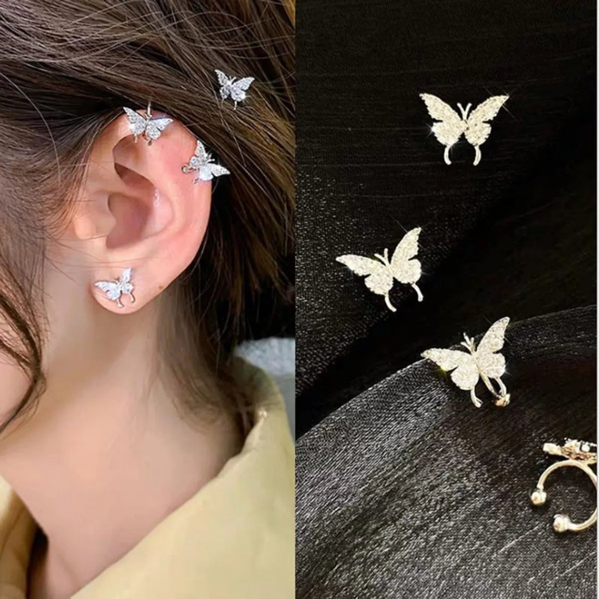 Silver Butterfly Studs One