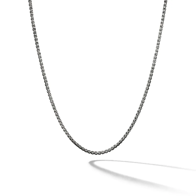 Multi-Layer Chain Necklace-Box Chain Necklace in Sterling Silver\, 1.7mm