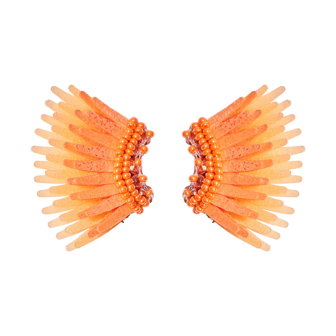 Cute Crystal Earrings-Micro Madeline Earrings Sparkly Orange