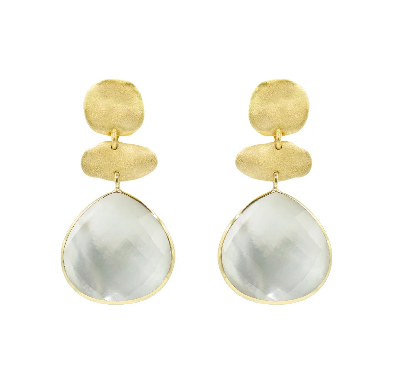 Oversized Hoop Earrings-Tiara Mother Pearl