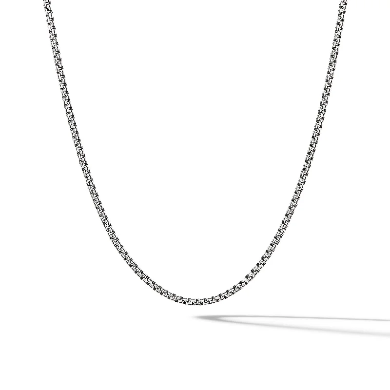 Simple Choker Necklace-Double Box Chain Necklace in Sterling Silver\, 2.6mm