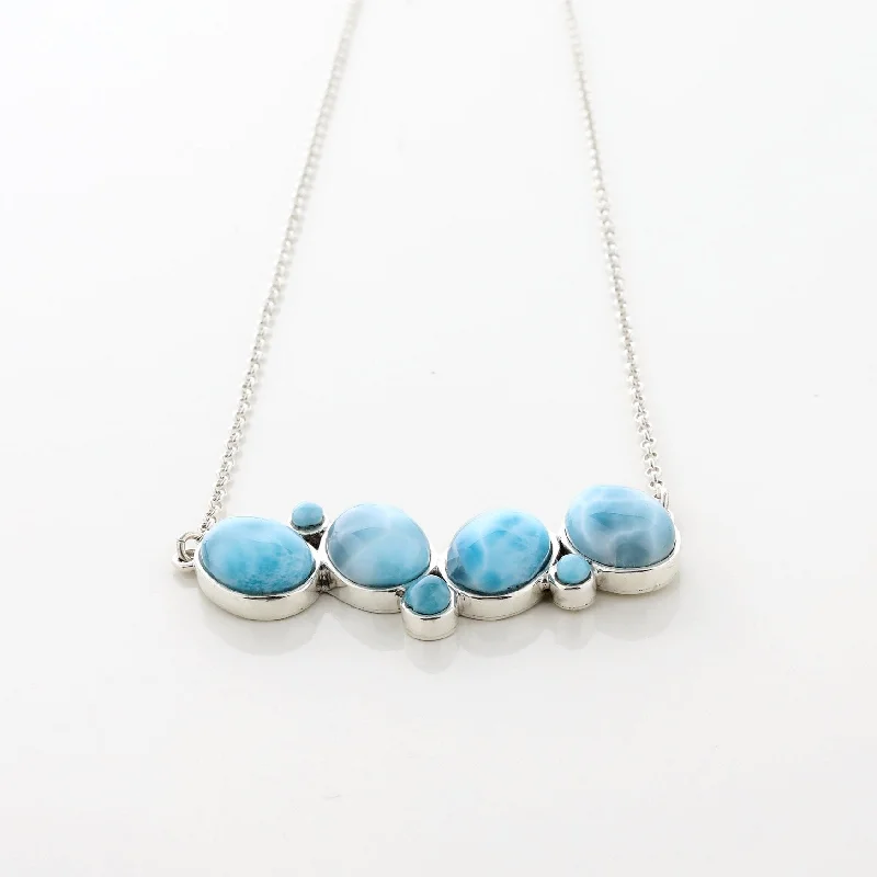 Crystal Necklace for Women-Larimar Multistone Necklace Athena