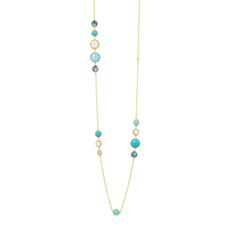 Luxury Gemstone Necklace-Shades of Hope Long Chain Necklace