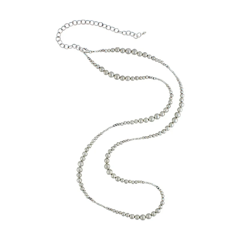 Elegant Silver Necklace-Smoldering Silver Bonfire Strand Necklace