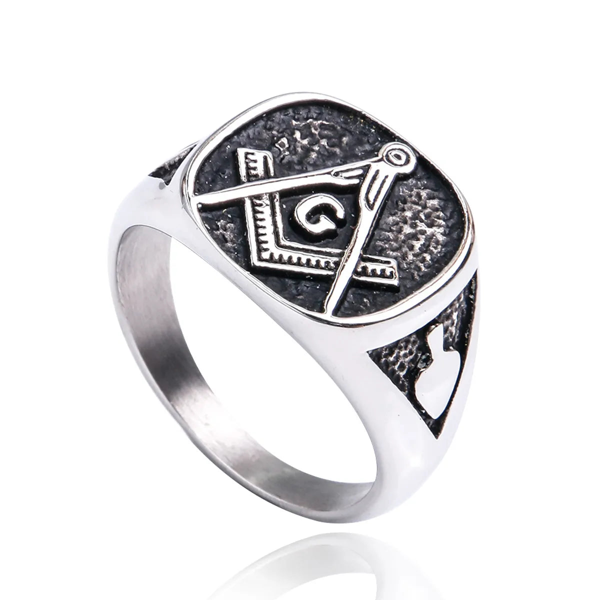 Sterling Silver Cocktail Ring-Casual Ethnic Style Totem Titanium Steel Polishing Men'S Rings