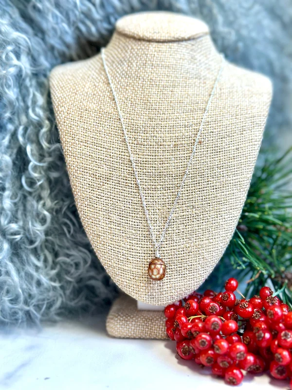 Sparkling Silver Pendant Necklace-Golden Pearl Necklace