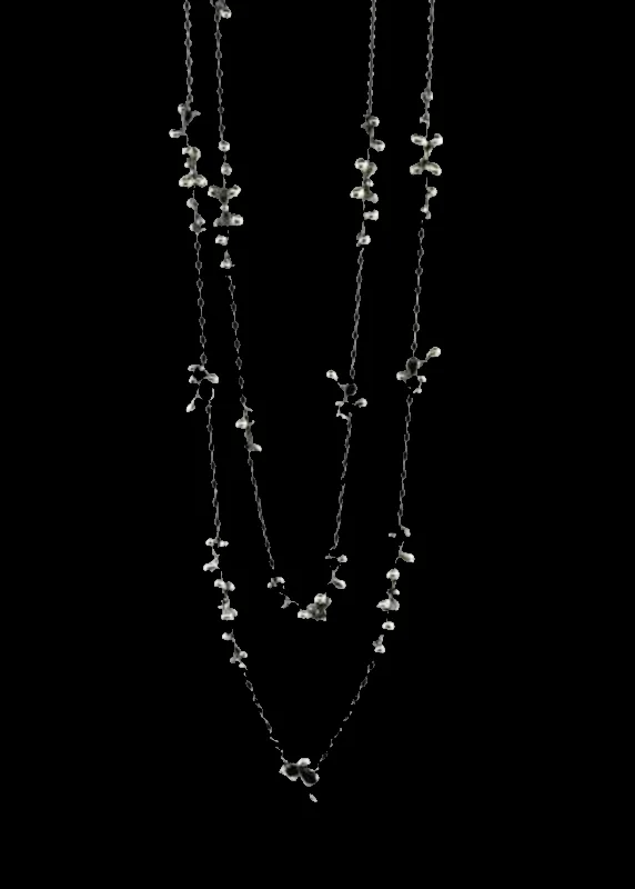 Stylish Heart Necklace-Molten Clusters Long Necklace