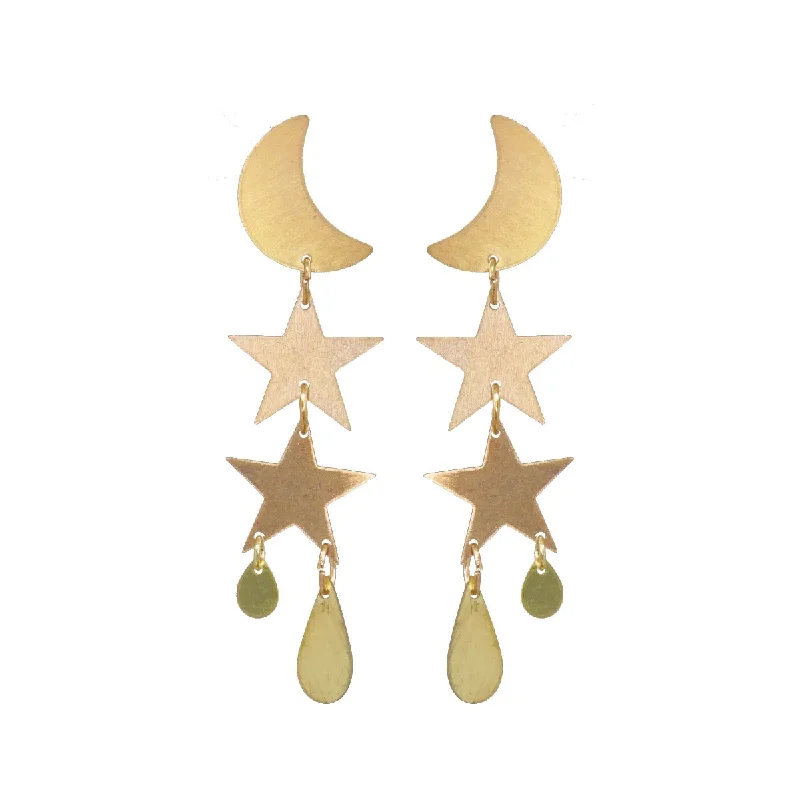 Silver Hoop Earrings for Women-Little Gold Twilight Earrings