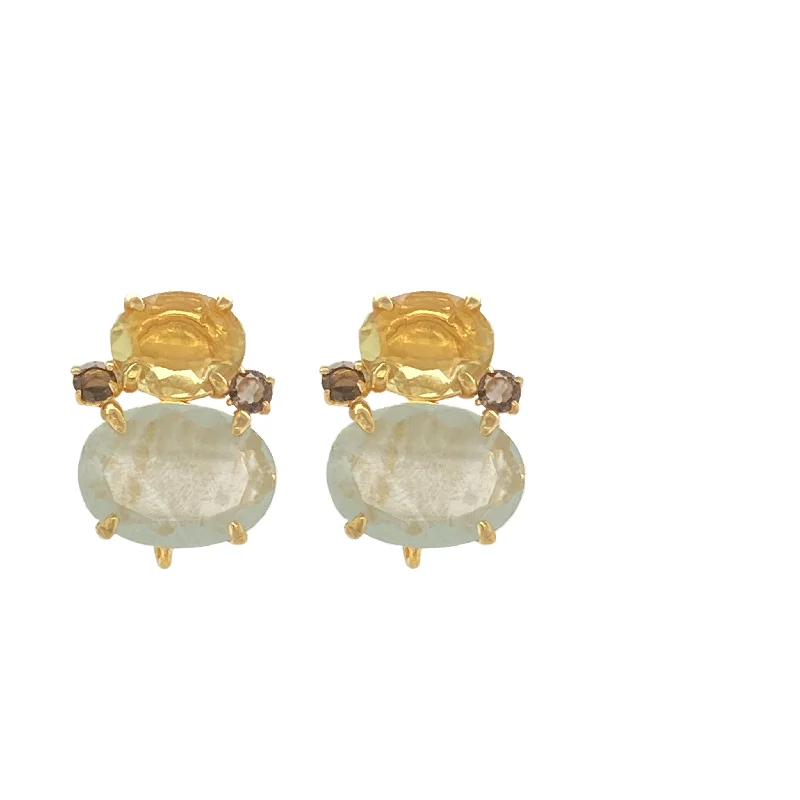 Cute Pearl Earrings-Aquamarine drops