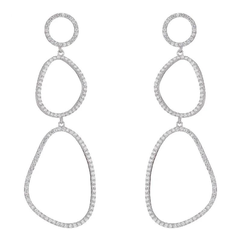 Adjustable Silver Earrings-Silver Mena