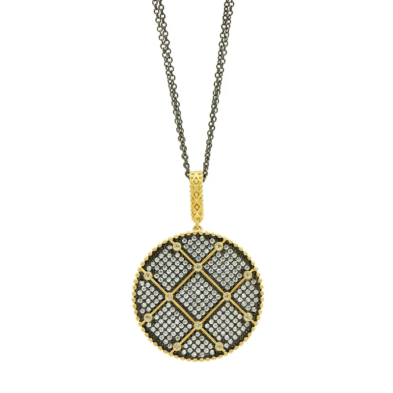 Geometric Pendant Necklace-Signature Double Sided Pendant Necklace