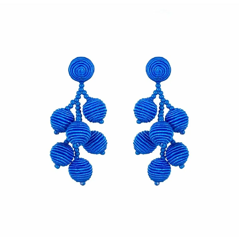 Simple Silver Earrings for Women-Blue Mini Gumball