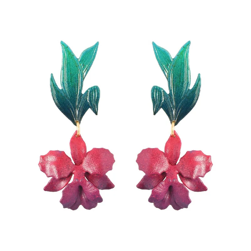 Chic Drop Earrings-Laelia Orchid Earrings