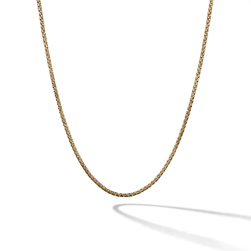 Layered Gold Necklace-Box Chain Necklace in 18K Yellow Gold\, 1.7mm