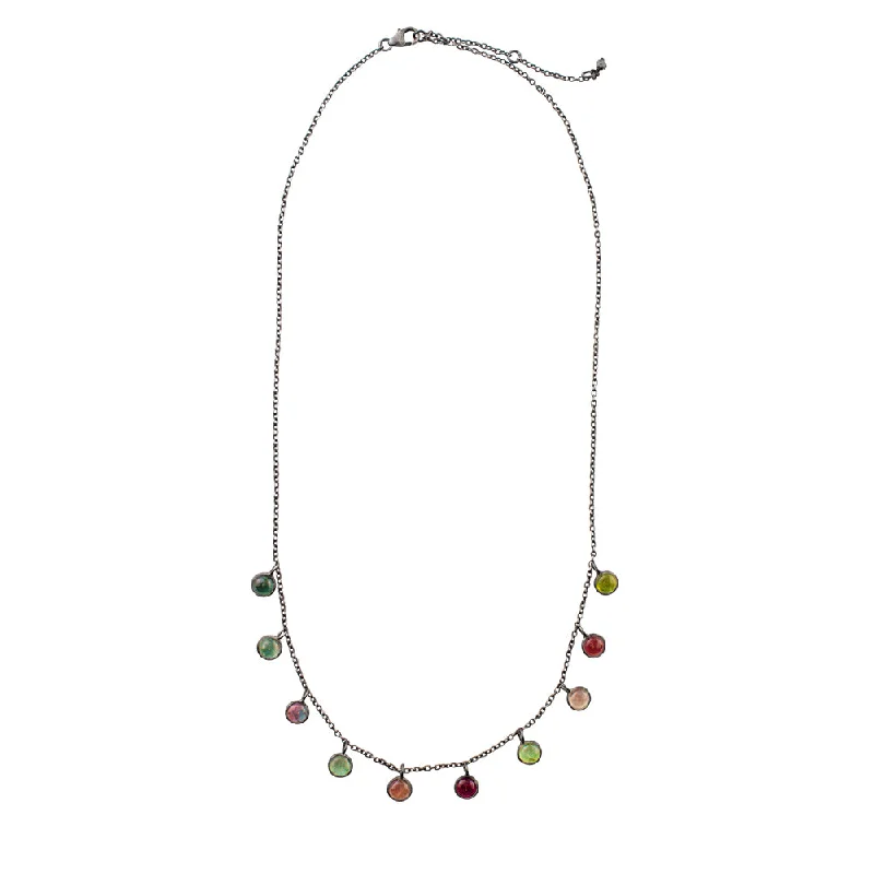 Fashion Crystal Pendant Necklace-Many Moons Necklace in Multicolor Tourmaline | Available to ship February 25, 2025