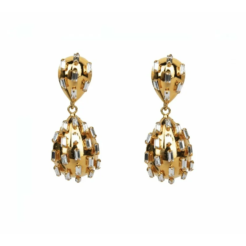 Custom Silver Earrings-Gold Patel & CZ Baguette Earrings