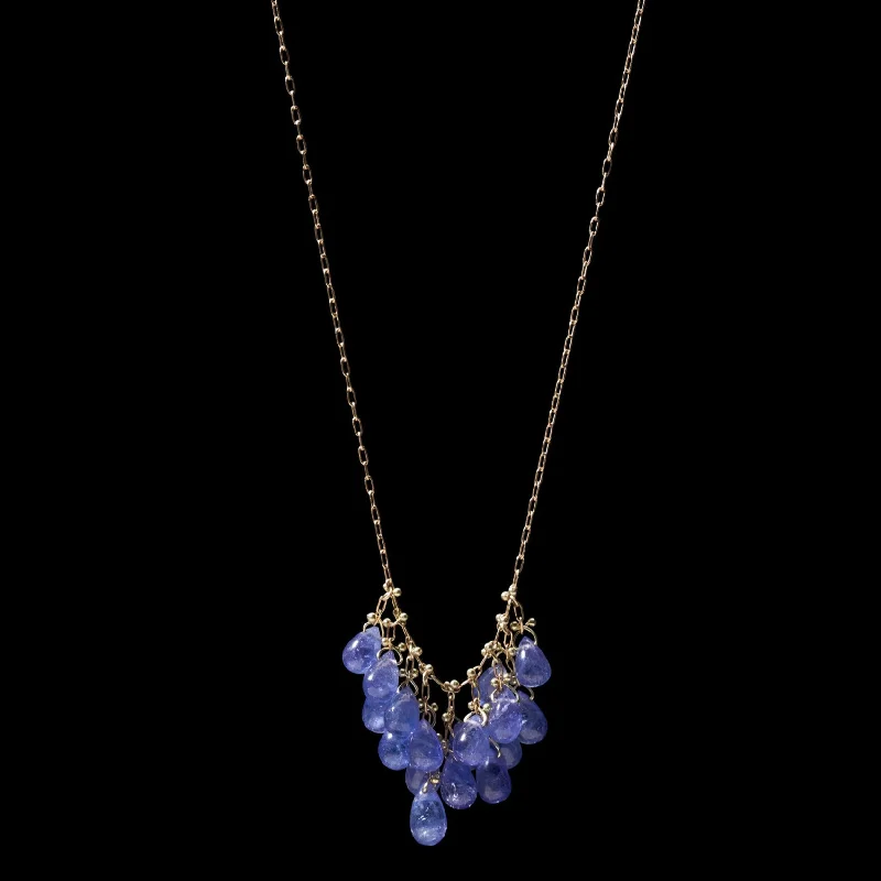 Personalized Charm Necklace-Tanzanite Waterfall Necklace