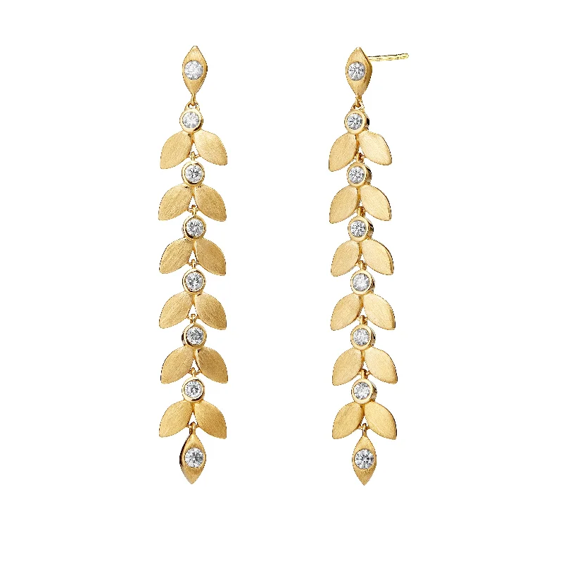 Geometric Stud Earrings-Leaf Drop Earrings