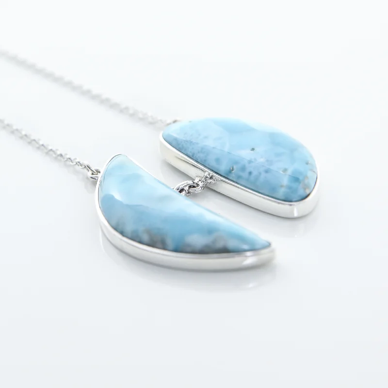 Black Crystal Necklace-Larimar Mia Necklace