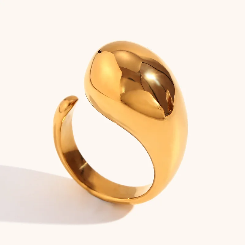 Big Water Dripper Opening Ring-Gold