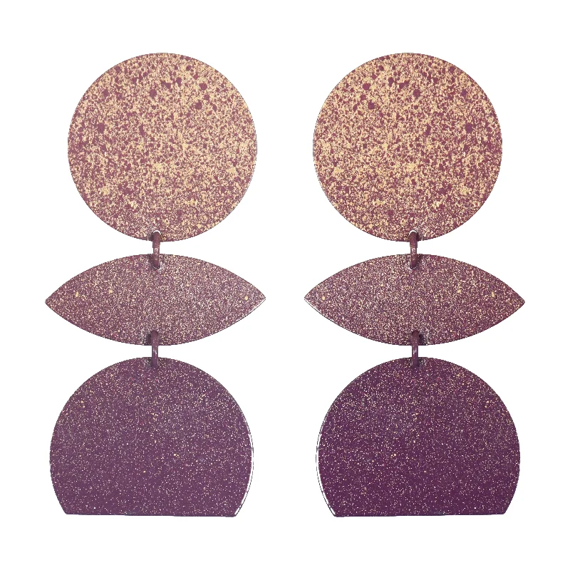 Fashion Hoop Earrings-Plum Oberoi Earrings