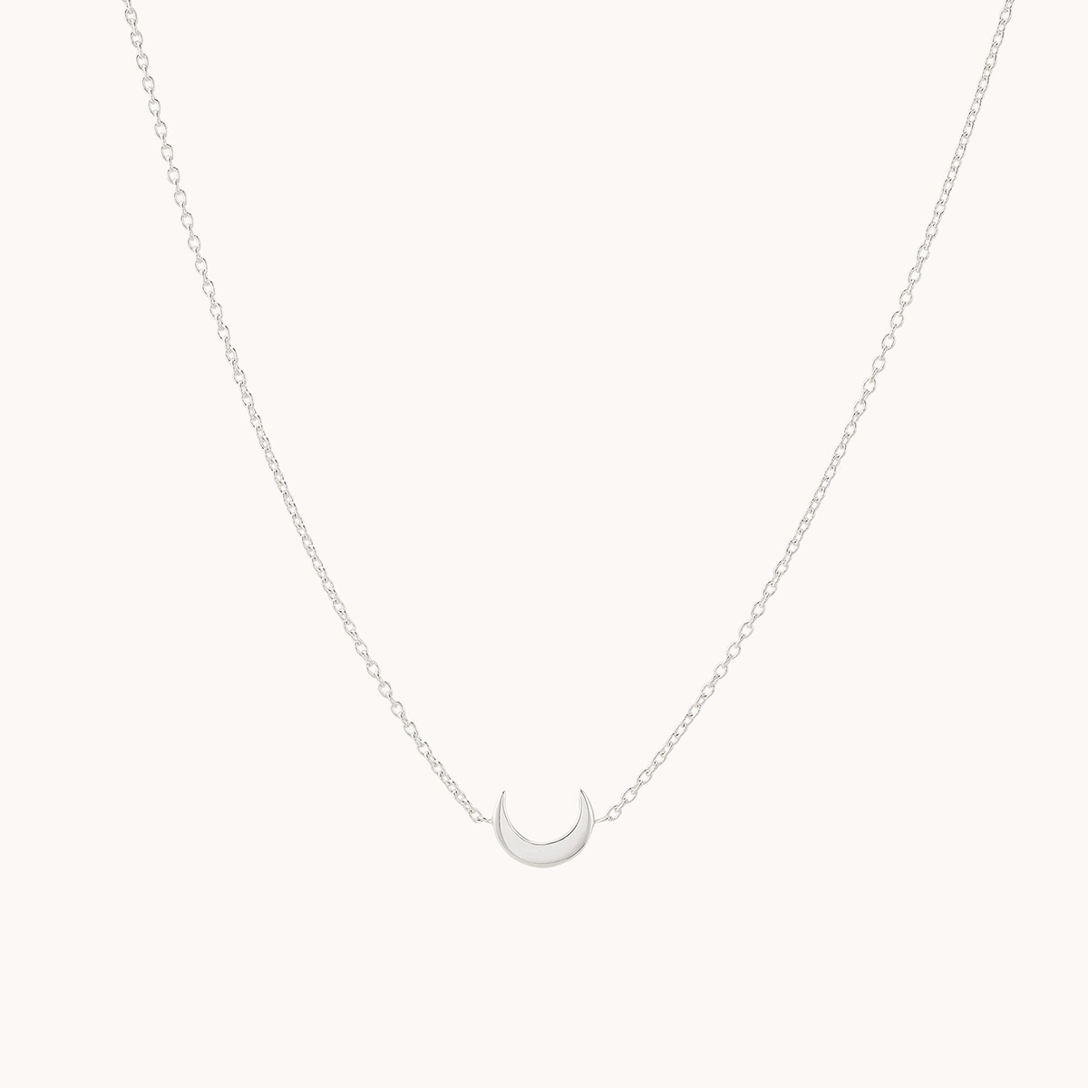 Handmade Gemstone Necklace-crescent moon necklace silver - sterling silver