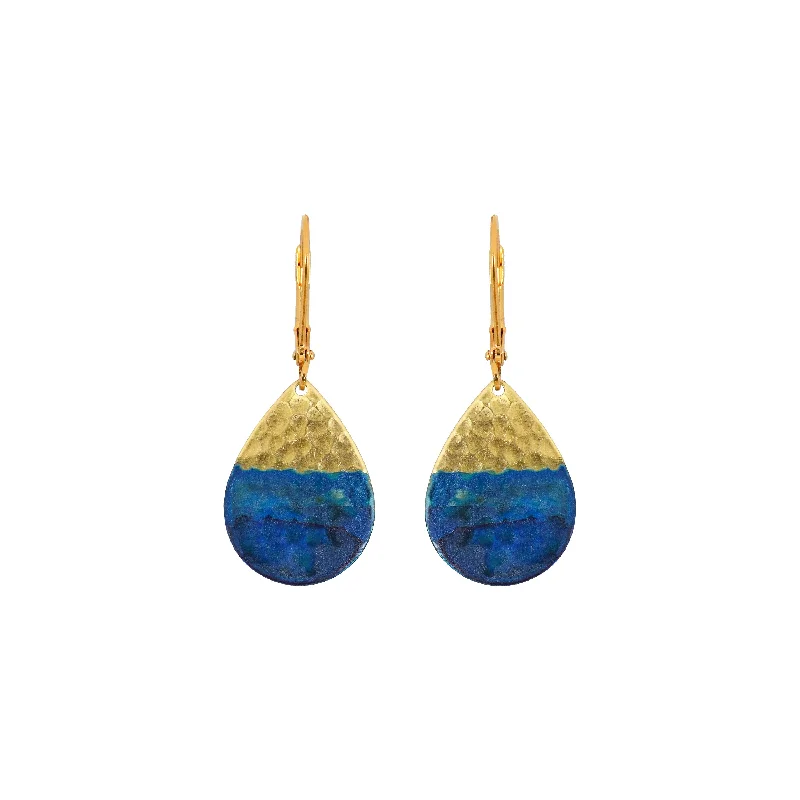 Rose Gold Earrings for Brides-Navy Sita Earrings