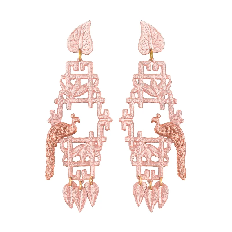 Luxury Drop Earrings-Blush Yuyuan Earrings