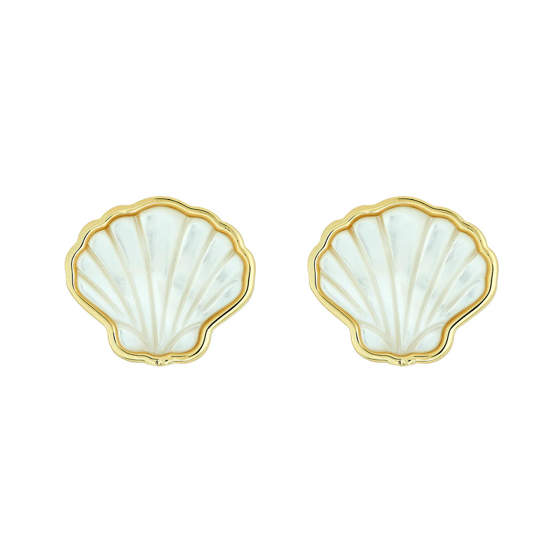 Diamond Hoop Earrings-Scallop Stud