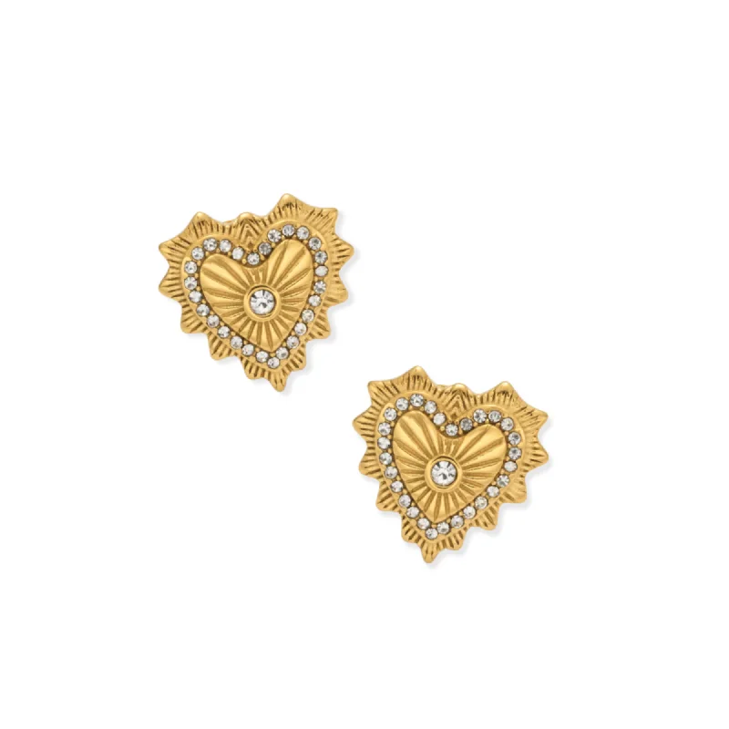 Luxury Fashion Earrings-Heart Stud Earring