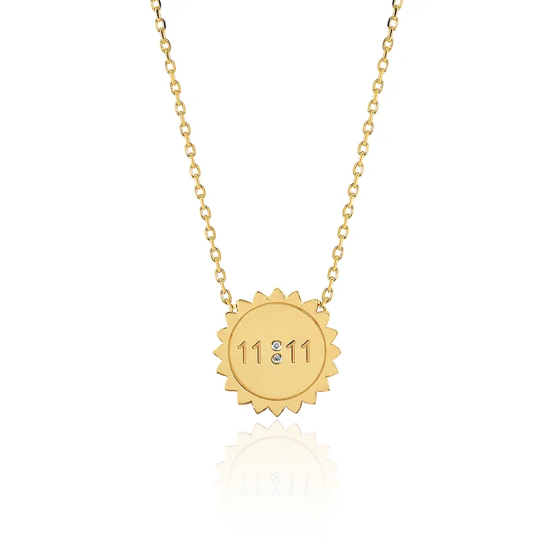 Heart Shaped Gold Necklace-Mini 11:11 Sunshine Necklace | Ready to Ship