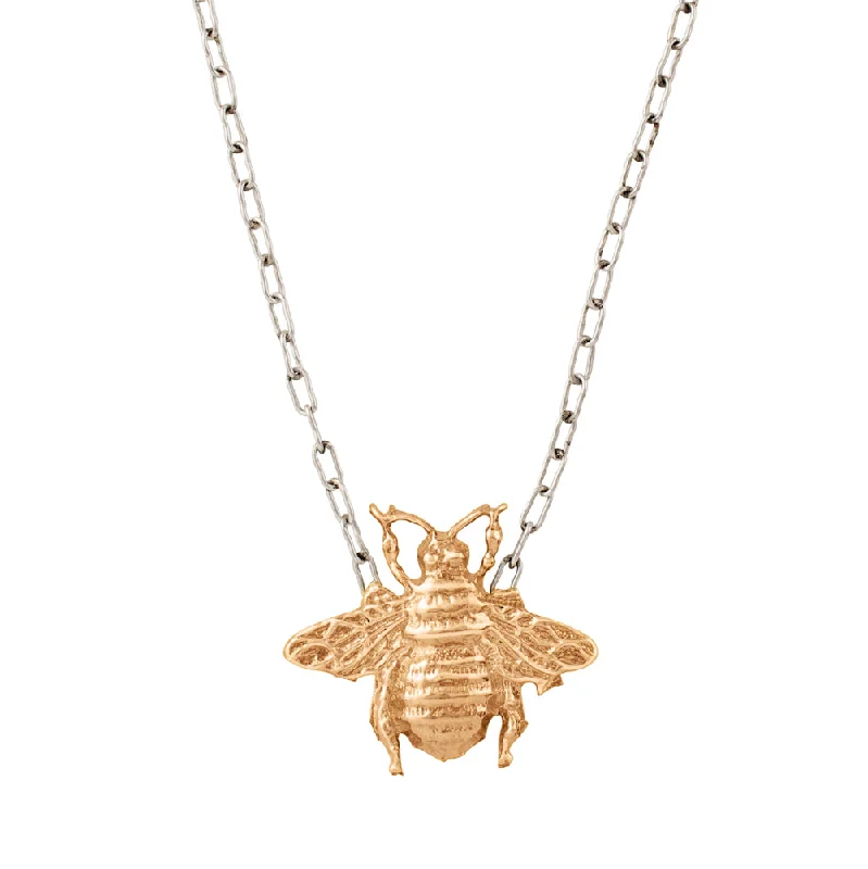 Adjustable Crystal Necklace-Big Bee Necklace in Bronze