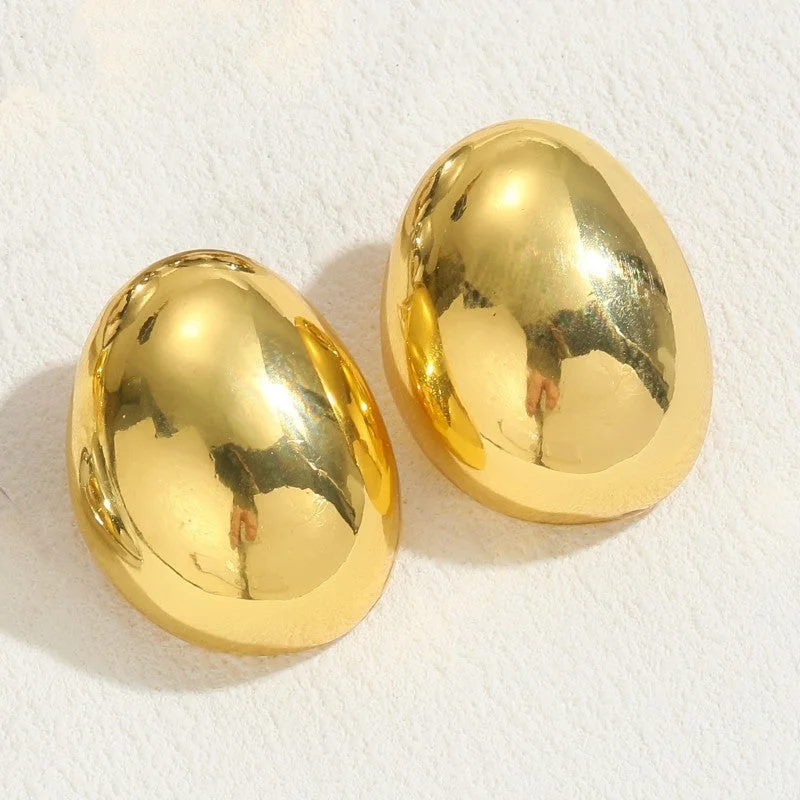 Large Stud Earrings Real Gold